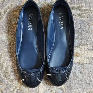Lauren Ralph Lauren Miriam Black Patent Leather Ballet Flats